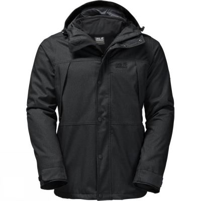 Chaquetas Jack Wolfskin Harbour Bay 3-in-1 Hombre Negras - Chile HMK901642